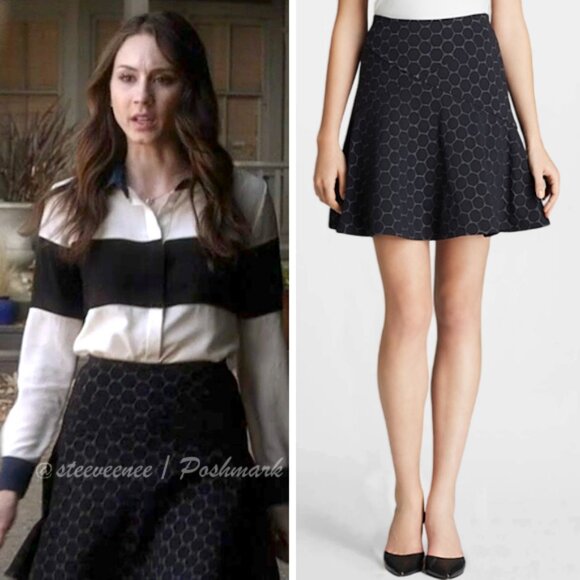 Marc By Marc Jacobs Leyna Dotty Fit & Flare Ponte Skirt ASO Spencer Hastings - Picture 1 of 11